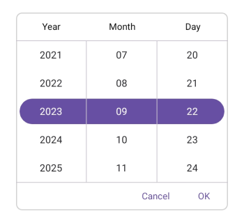 Set Footer view in .NET MAUI Date picker.