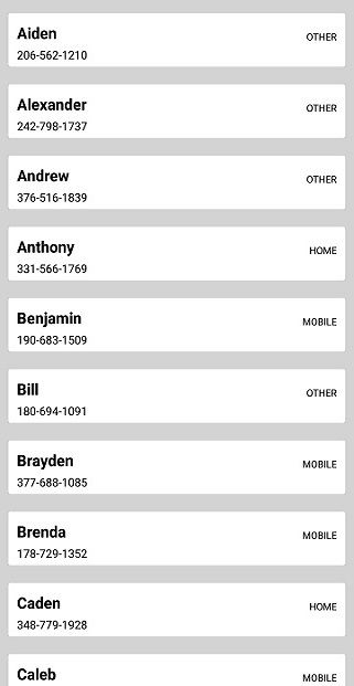 Spacing between items in listview