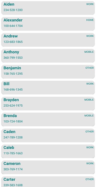 Rounded corners on items in listview